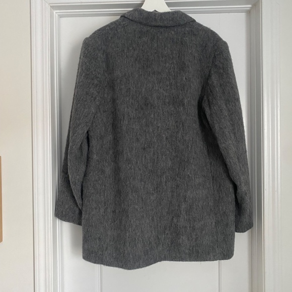 H&M Double-breasted jacket Wool blend Women Grey Medium - Picture 3 of 4